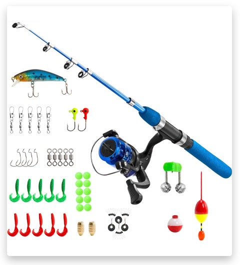 PLUSINNO Kids Portable Telescopic Fishing Rod