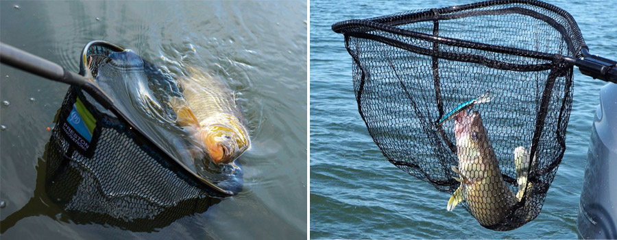 Portable Mesh Knotless Trout Nylon Hand Net Fish Saver Landing