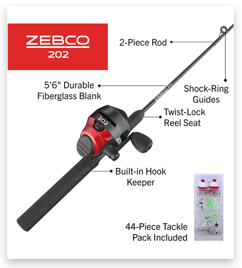 Zebco 202 Spincast Combo Tackle Kit