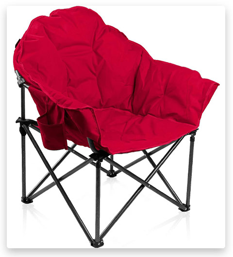 LEADALLWAY Foldable Camping Chair Fishing Chair with Cooler Bag Compact  Fishing Stool Protable Small Chair